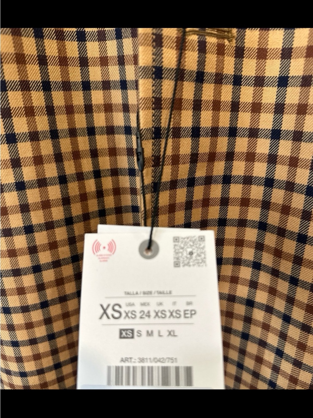 Zara Tan Trench Coat with Checked Lining - Picture 5 of 9